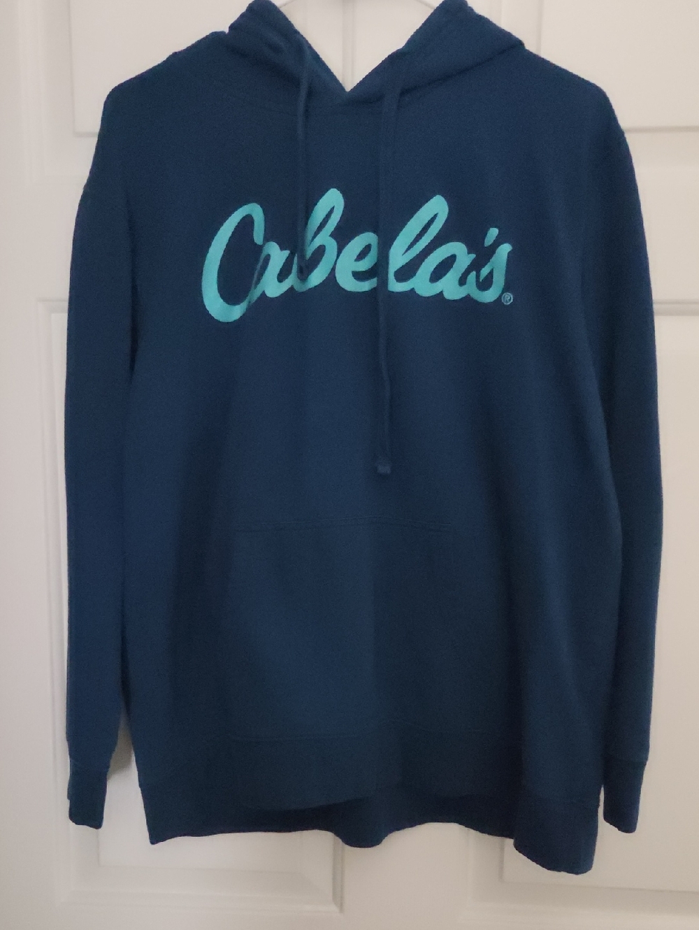 Cabela's Navy Blue Hoodie with Light Blue Logo